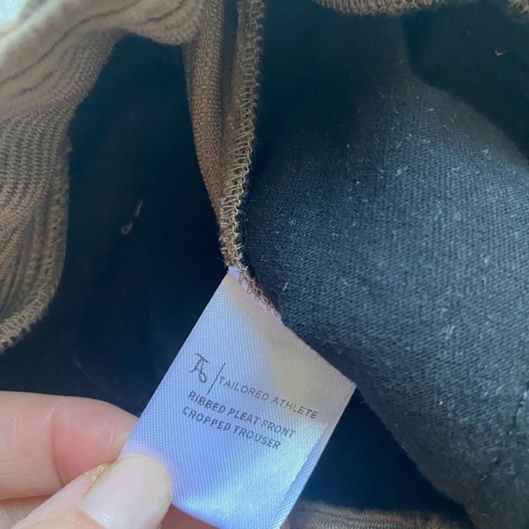 Tailored Athlete Men's Ribbed Pleat Front Cropped Trouser Pants in Brown Size L - Picture 5 of 9